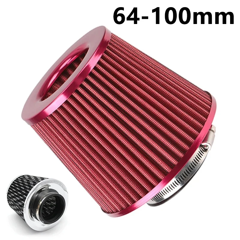 64-100mm Universal Air Filter Kit Cone Cold Intake Filter Car Sponge Airfilter High Flow Racing Performance Tapered Sport Intake