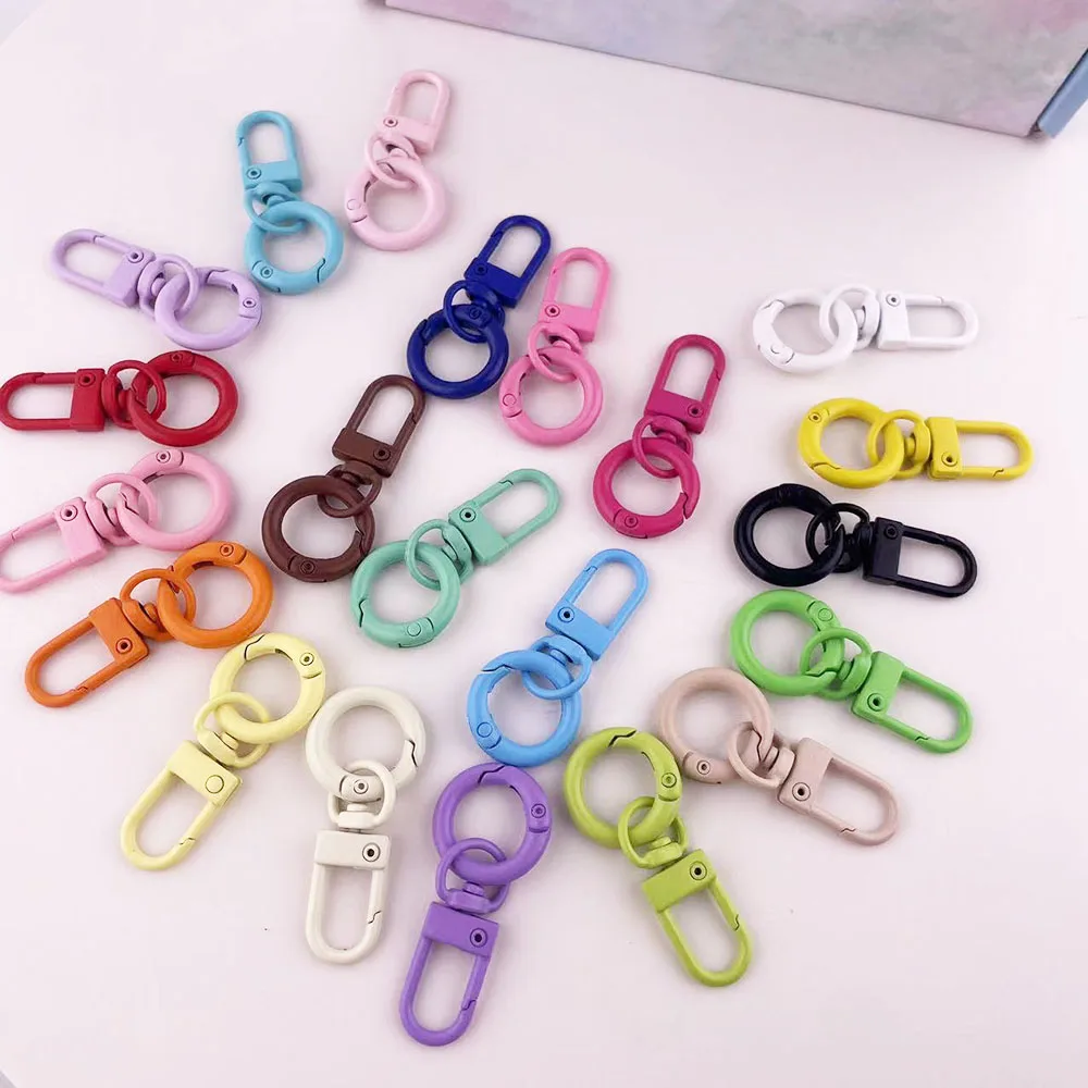 5Sets Colorful Keychain Stylish Candy Color Alloy Keyring for Bags Wallets Bag Charm Pendant for Earbud Case Cover Gift for Girl