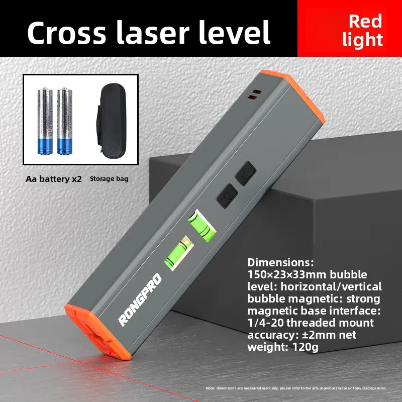 Red Line Laser Level Magnetic Bright Outdoor Laser Marker 2-Bubble Spirit Level Construction Layout