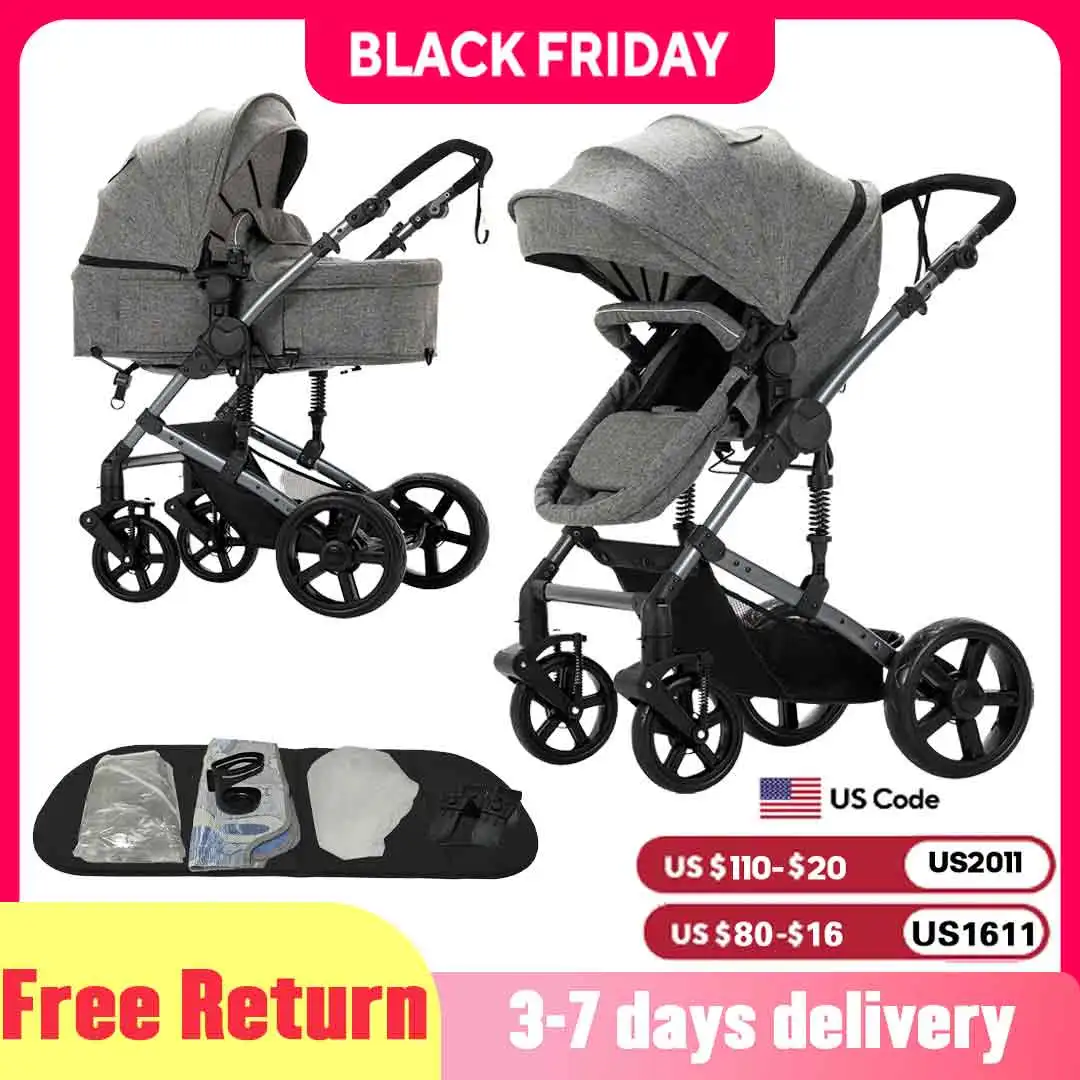 

Роскошная коляска 2 в 1, детские ходунки, легкая коляска, дорожная коляска, портативная складная многофункциональная трансформируемая коляска для мамы