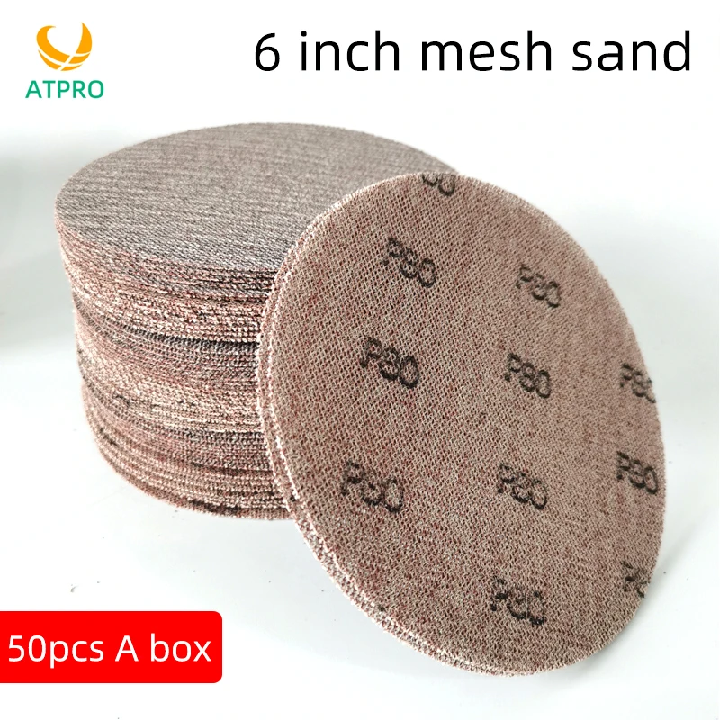 

6-inch Round Mesh Sandpaper Diameter 150mm Car Putty Sanding Abrasive Flocking Self-adhesive Dust-free Sanding Paper