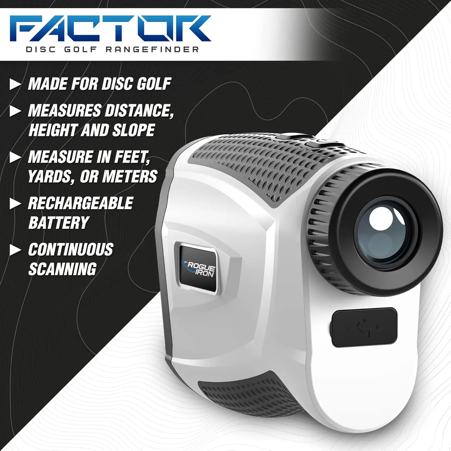 Iron Disc Golf Range Finder Measures in Feet Rangefinder