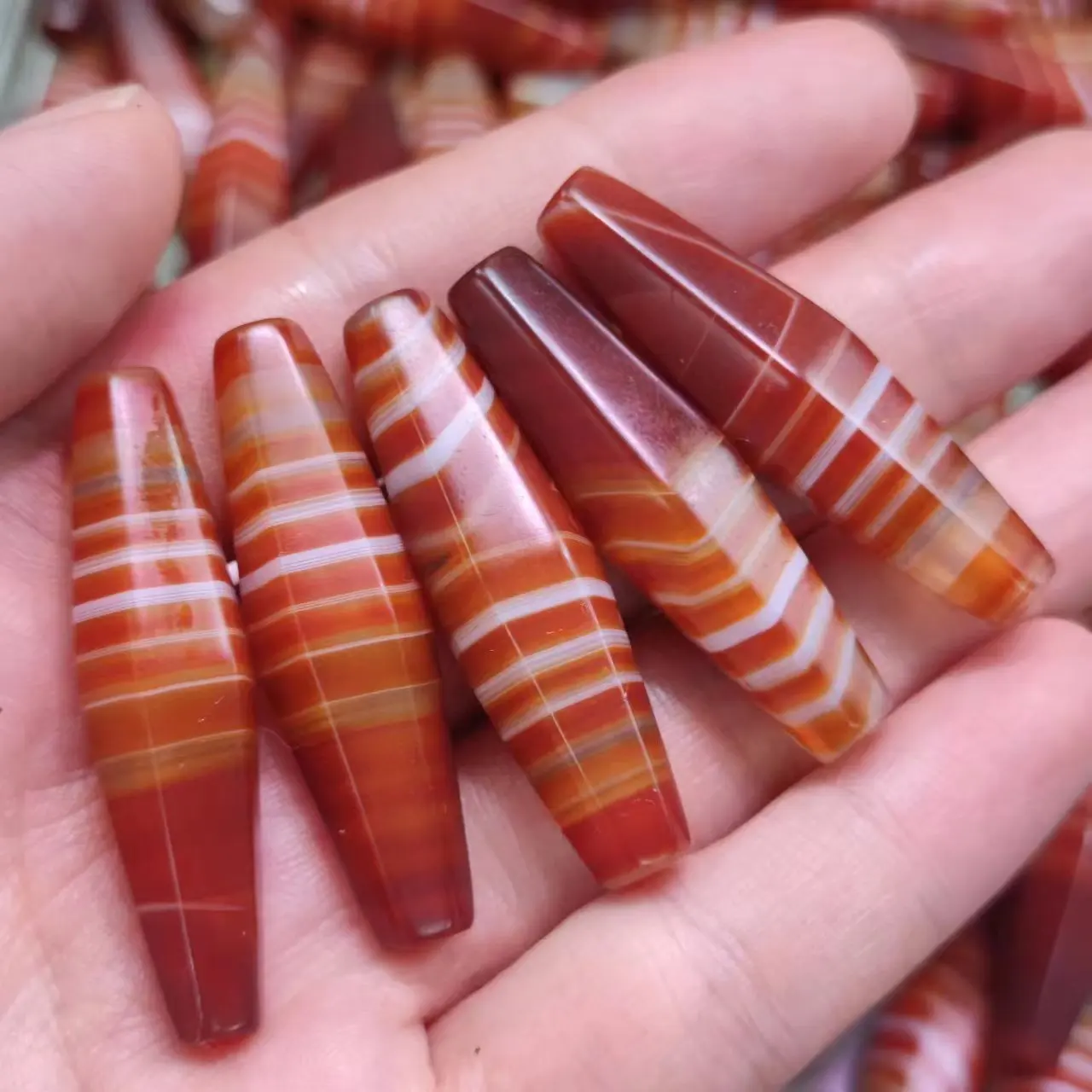 

10pcs/lot natural red striped agate dzi wholesale Weathering lines handiwork Prayer beads Ethnography Accessories jewelry diy