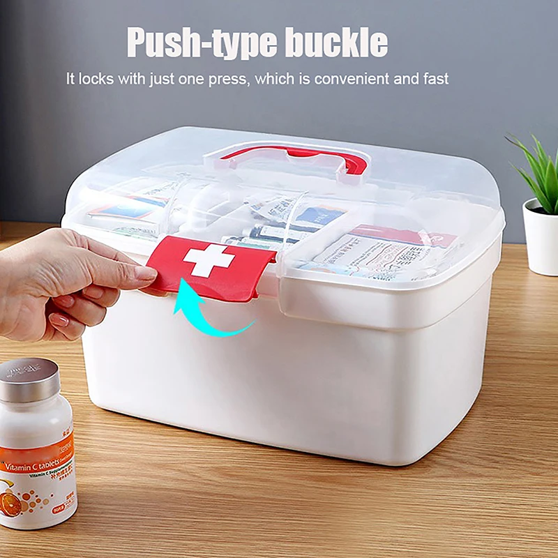 Portable Medicine Storage Box Large Capacity Medicine Kit Family Hand First Aid Chest Simple Travel Emergency Box