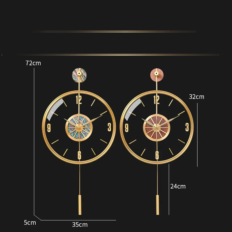 Luxury Living Room Wall Clocks Minimalist Fashion Simple Nordic Wall Clocks Bedrooms Vintage Relogio De Parede Home Decoration