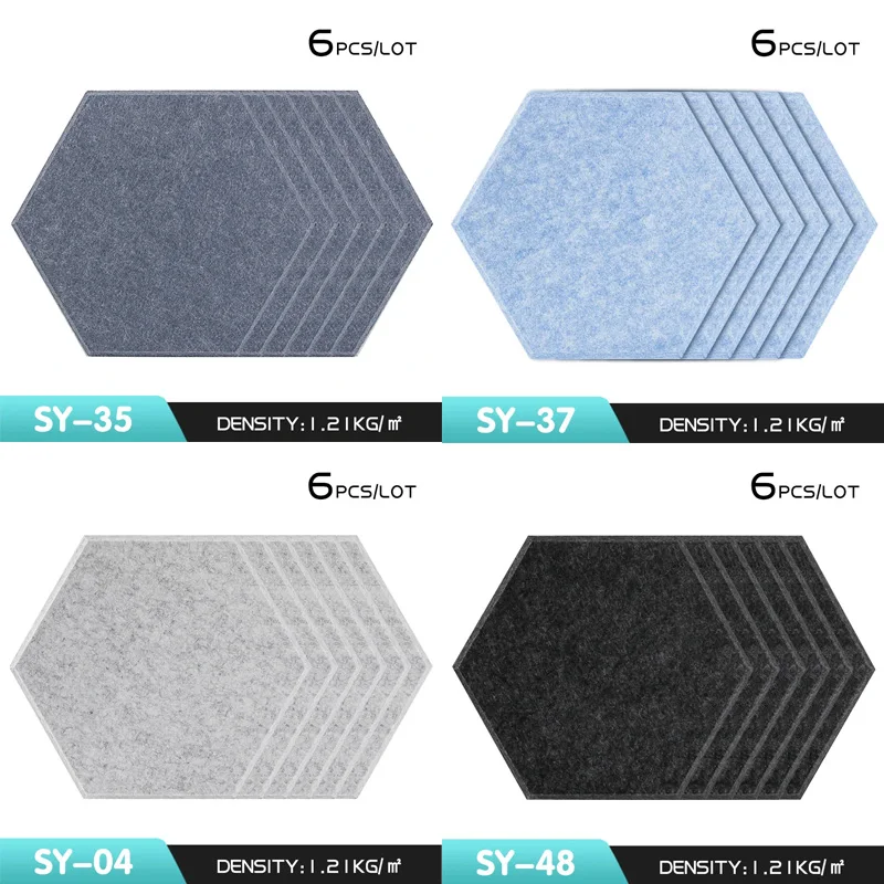 

Hexagon Acoustic Wall Panels Soundproof Polyester Felt Tiles for Home Studio Office KTV Noise Reduction Sound Absorption Panels