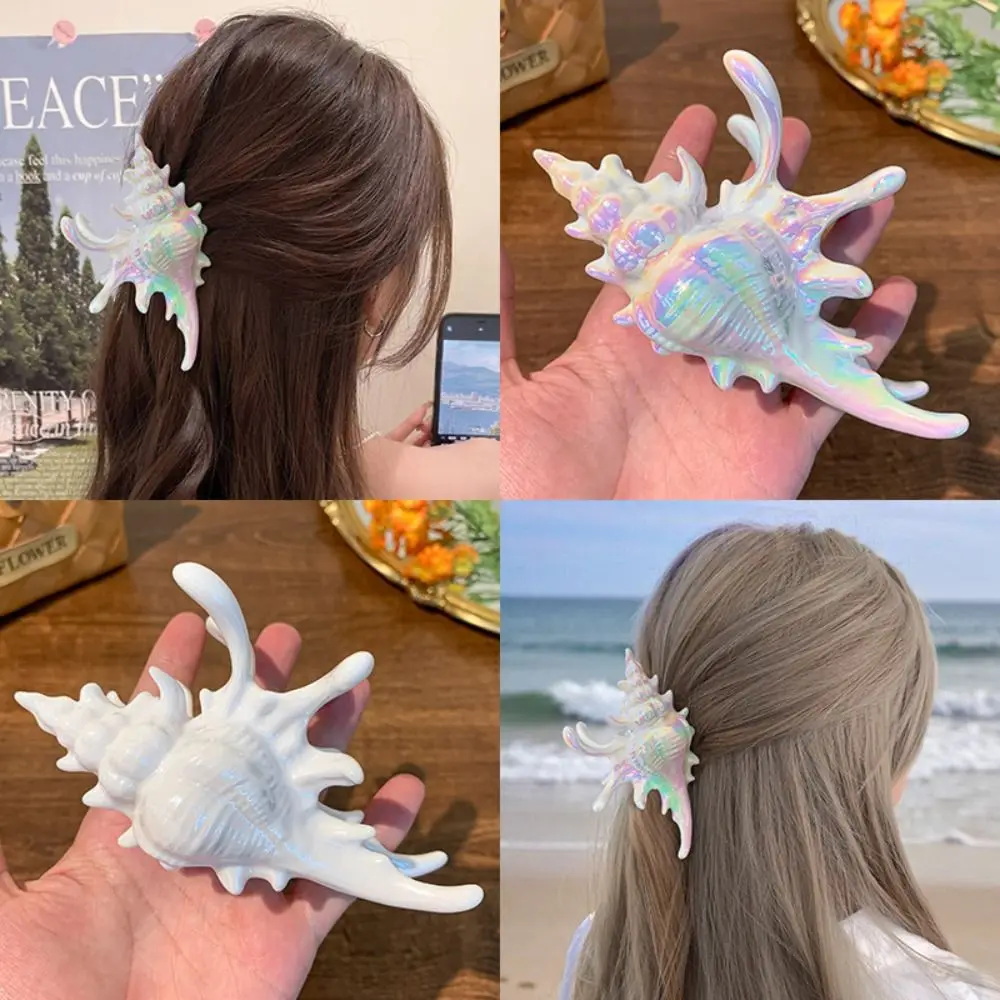 

New Conch Hairpin Colorful Elegant Hair Claw Gift Hair Clip for Summer Beach