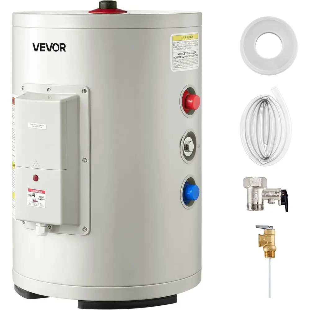 

Электрический водонагреватель на 6 галлонов, 1600 Вт, с LED-дисплеем, поворотным регулятором, верхним выходом, 120 В, накопительный