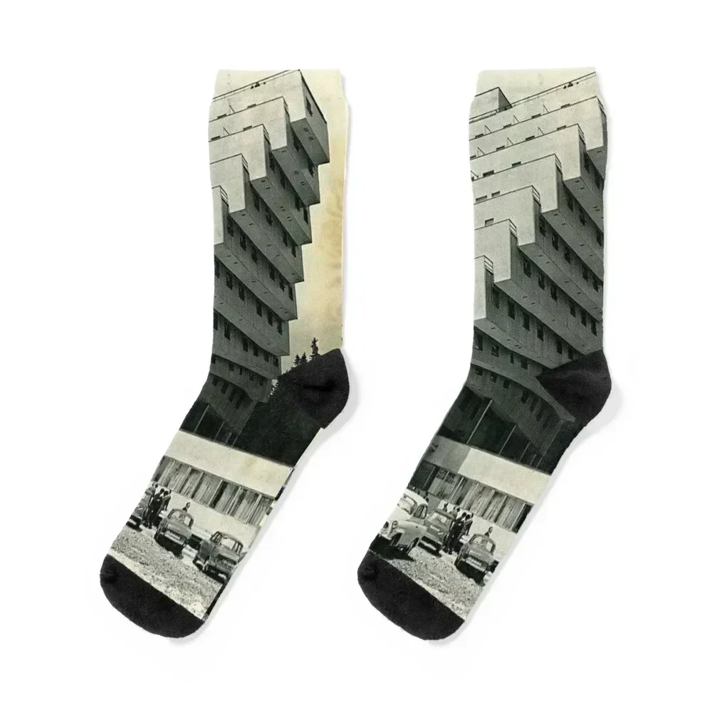 Hotel panorama - Molchat - Historic vintage photograph domat. Russia Socks winter warm winter Socks Woman Men's