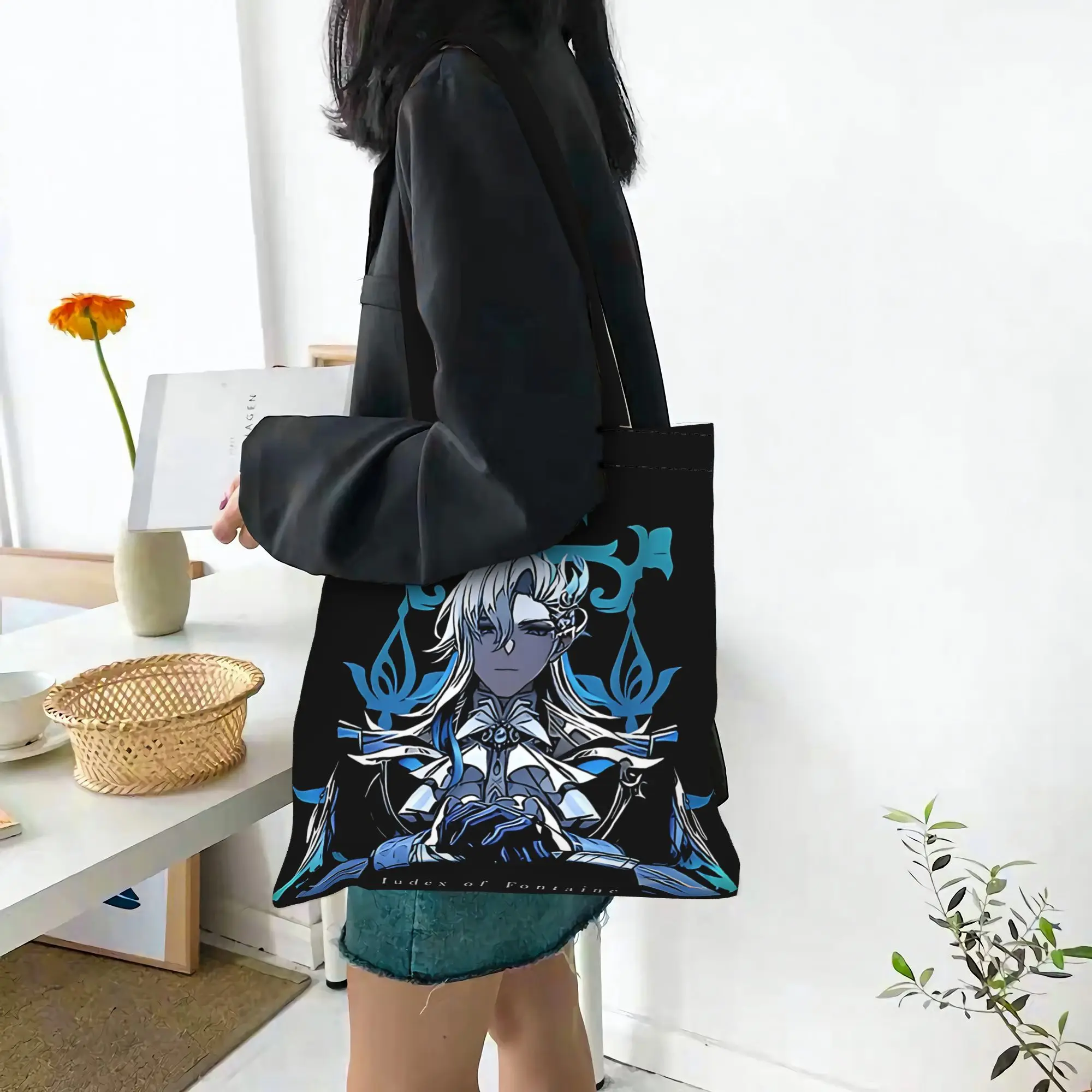 Customized  Cool Anime  Women's Bag Campus Handbag back to school Large Capacity  Canvas Tote Bag Foldable Chic Pattern Gifts