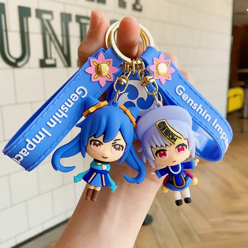 Genshin Impact Keychain Game Battlefield Heroism Kawaii Keyring Paimon Figurines Key Ring Model Toys Doll Kid‘s GIft