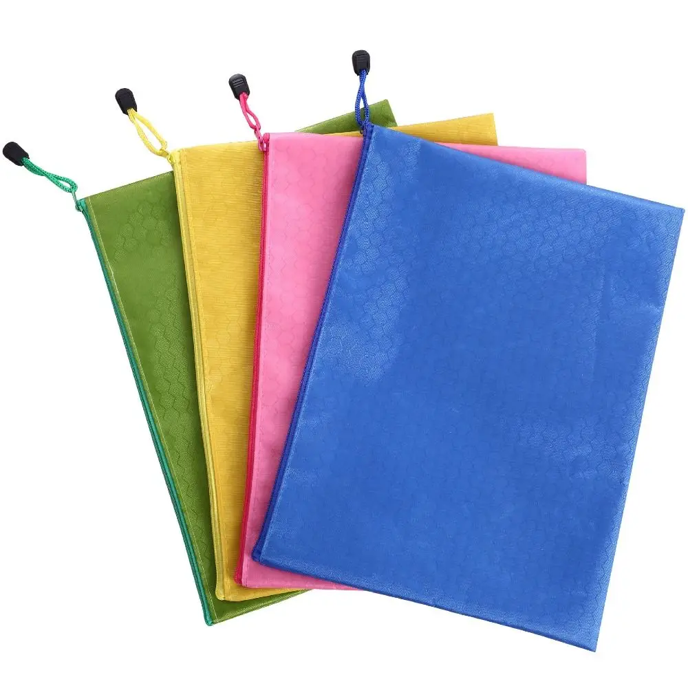

Color A4 Zipper File Bag Portable Waterproof File Folder Large Capacity Oxford Cloth Stationery Storage Mesh Bag Data Storage