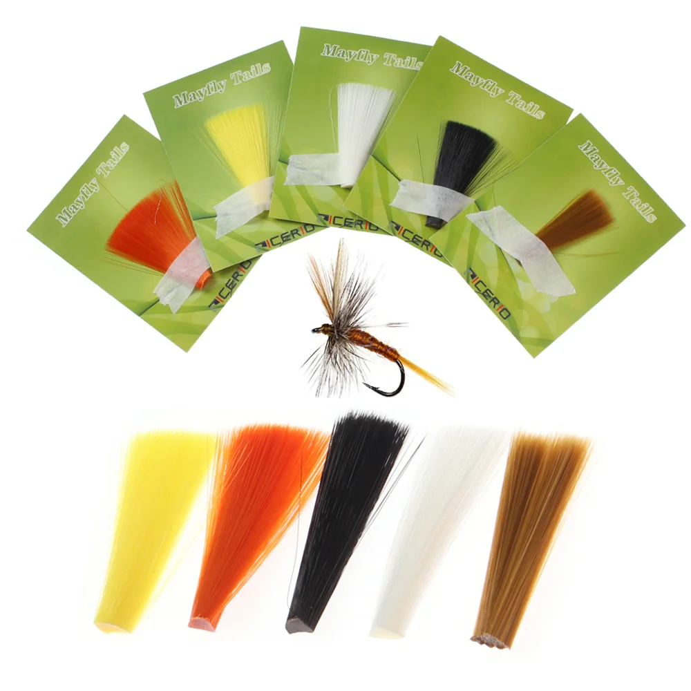 2er-/5er-Pack Nylon-Tapered-Swifttail-Fasern für Perdigon-Nymphen – Ultrafeine Fasern für Trockenfliegenflügel – Fliegenbindematerial