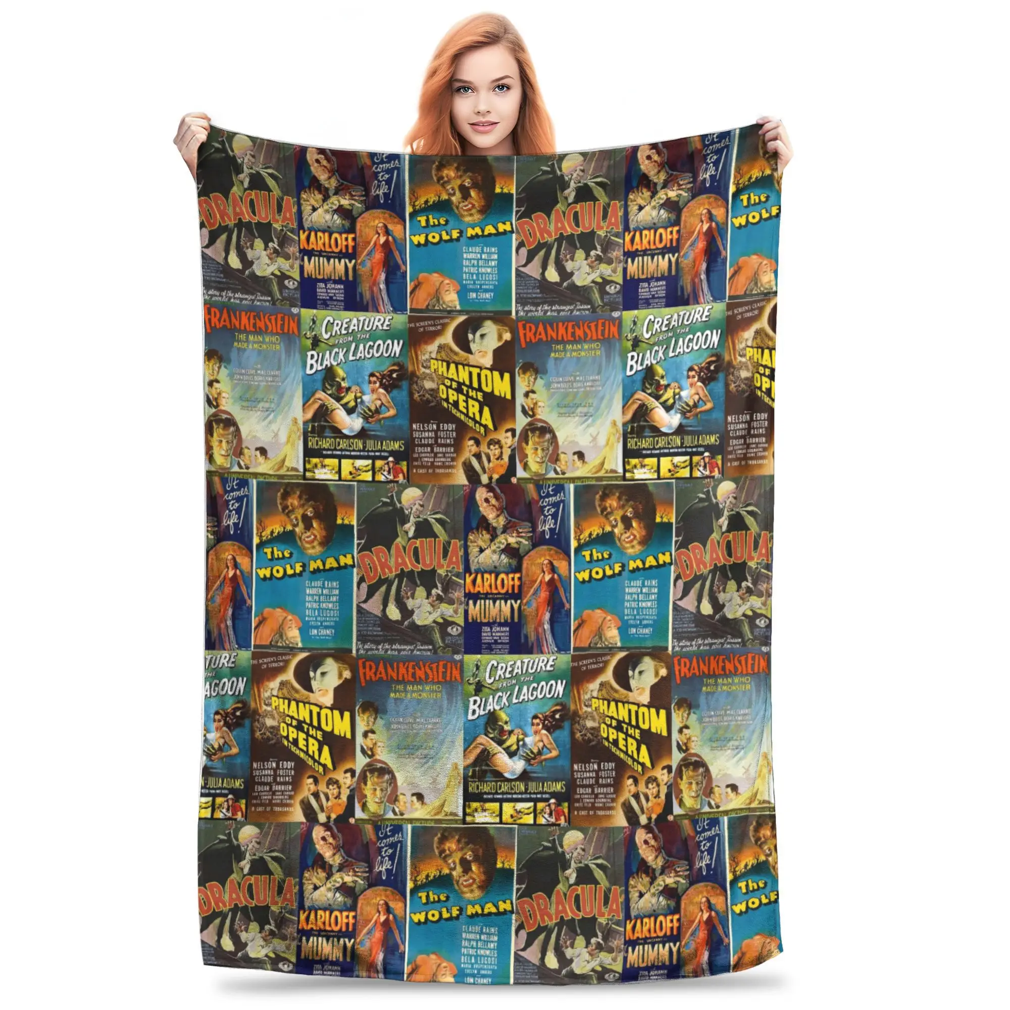 

Universal Monsters Blankets Soft Warm Flannel Throw Blanket Cover for Bed Living room Picnic Travel Home Couch
