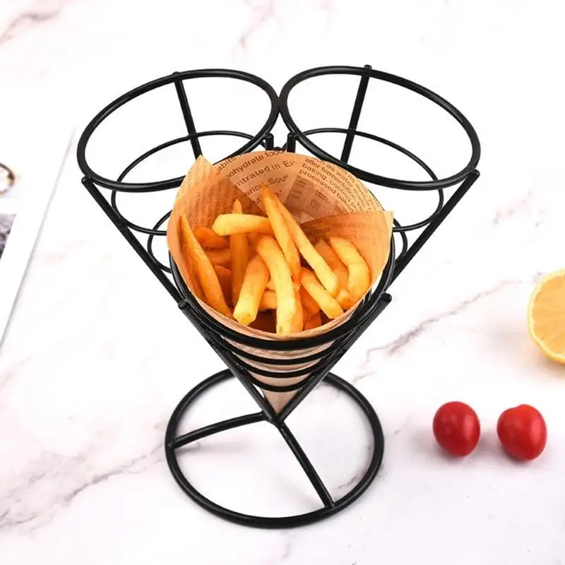 

G6KF 3 in 1 French Fry Stand Holder Fries Cone Basket Rack for Fries Potato Chips