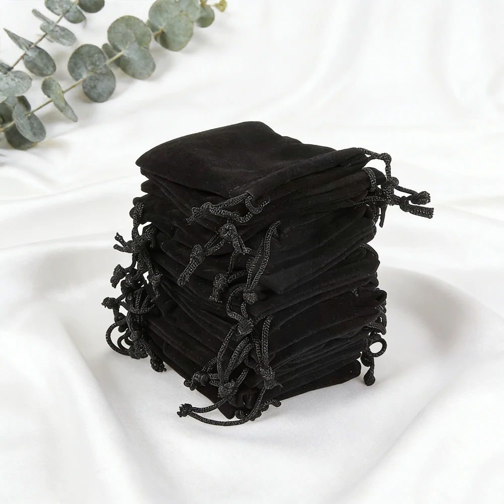 10Pc Jewelry Drawstring Velvet Bag Soft Suede Pouch 7x9cm 9x12cm 11x16cm Small Gift Packaging Pocket for Rings Earrings Bracelet
