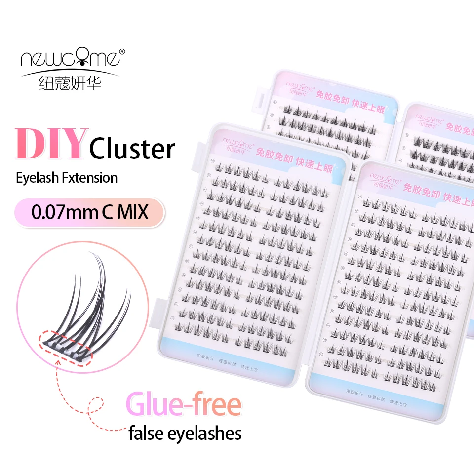 Self-adhesive 24 Rows Individual Eyelashes Manga Clear Band Wispy Small Flame Under False Lashes Natural Eyelashes Korean Makeup