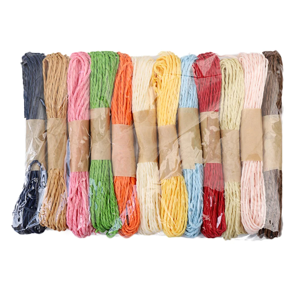 

12 Roll 10M Paper Rope DIY Colorful Twisted Craft String Strap Favor Gift Wrapping Twine (Mix Color)