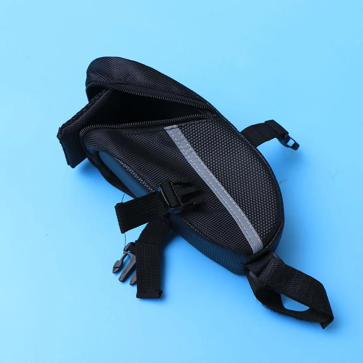 

Black Waterproof Nylon Tail Bag for Bicycle Small Compact Bike Saddle Pouch Rear Seat Tool Organizer Reflective Safety