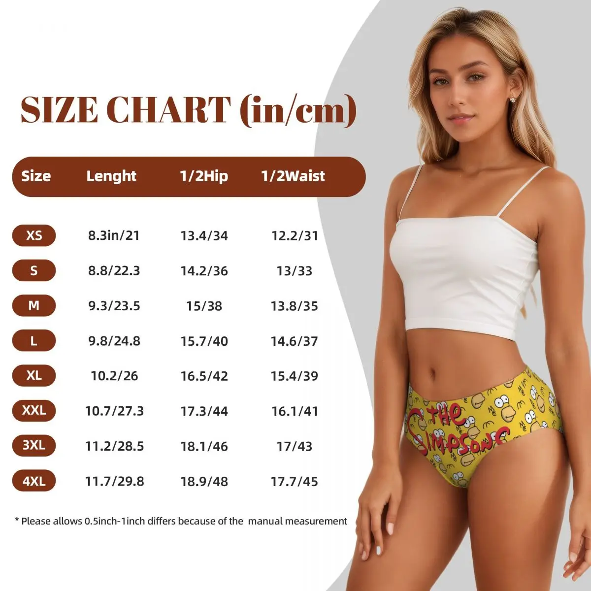 Ropa interior personalizada de los calzoncillos cómodos de las bragas del logotipo de la historieta de S-Simpsones de las mujeres