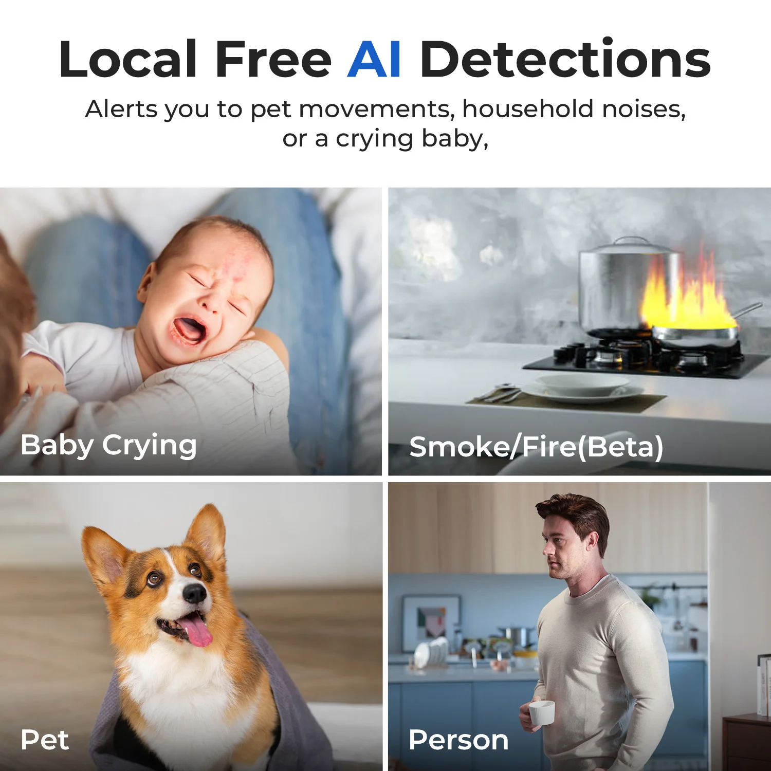 IMILAB C40 4K กล้องรักษาความปลอดภัย 5G WiFi การเฝ้าระวังในร่มสำหรับเด็ก/ทารก/สัตว์เลี้ยง PTZ พร้อมคนสัตว์เลี้ยงติดตาม AI ที่ทรงพลังการตรวจจับ