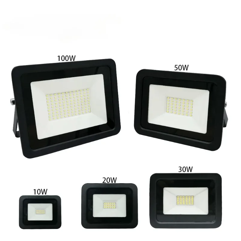 

110V/220V LED Flood Light 100W 50W 30W 20W 10W Outdoor Waterproof Reflector Spotlight Street Light Wall Lamp Garden Lighting