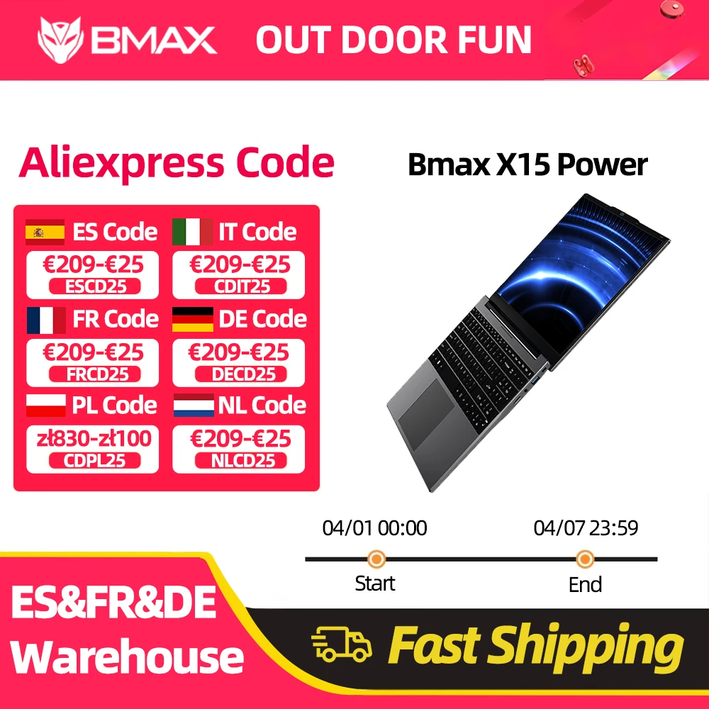 BMAX X15 Power Portátil de 15.6 pulgadas, 16GB RAM, 512GB SSD, CPU Intel Core i3-8109U, Windows 11, Pantalla IPS 1920*1080, HDMI, Wifi, USB