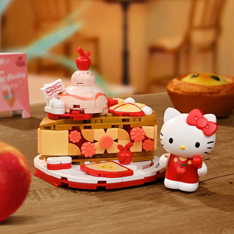 

Конструктор Qimeng Building Blocks Keeppley Sanrio Food Party Series Kuromi, игрушка для сборки, подарок на день рождения для девочек
