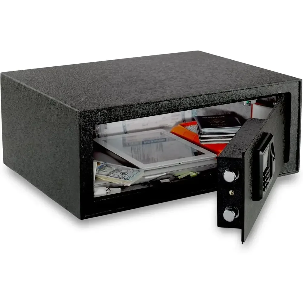 Biometric Fingerprint Laptop Safe - Wide Wall Mount for Home, Dorm, or Office - Concealed Mount with Digital Keypad and Lock - S