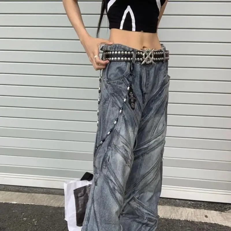 

Handmade Original Hip-Hop Punk Style Trouser Chain Black and Silver with Unique Design Fashionable Denim Decoration