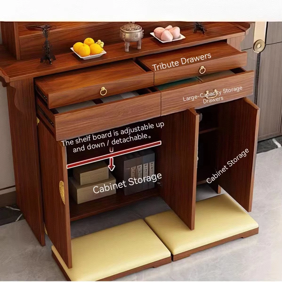 #Modern Buddha Statue Offering Table & Multi-Purpose Shrine With Customizable Sizes For Home Living Room