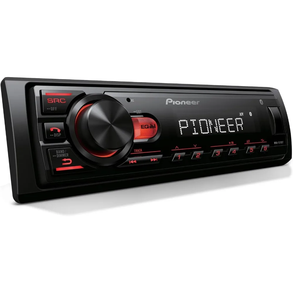 1-Din Digital Media Car Stereo with Bluetooth, USB Input, AM/FM, Front & SW RCA Outputs