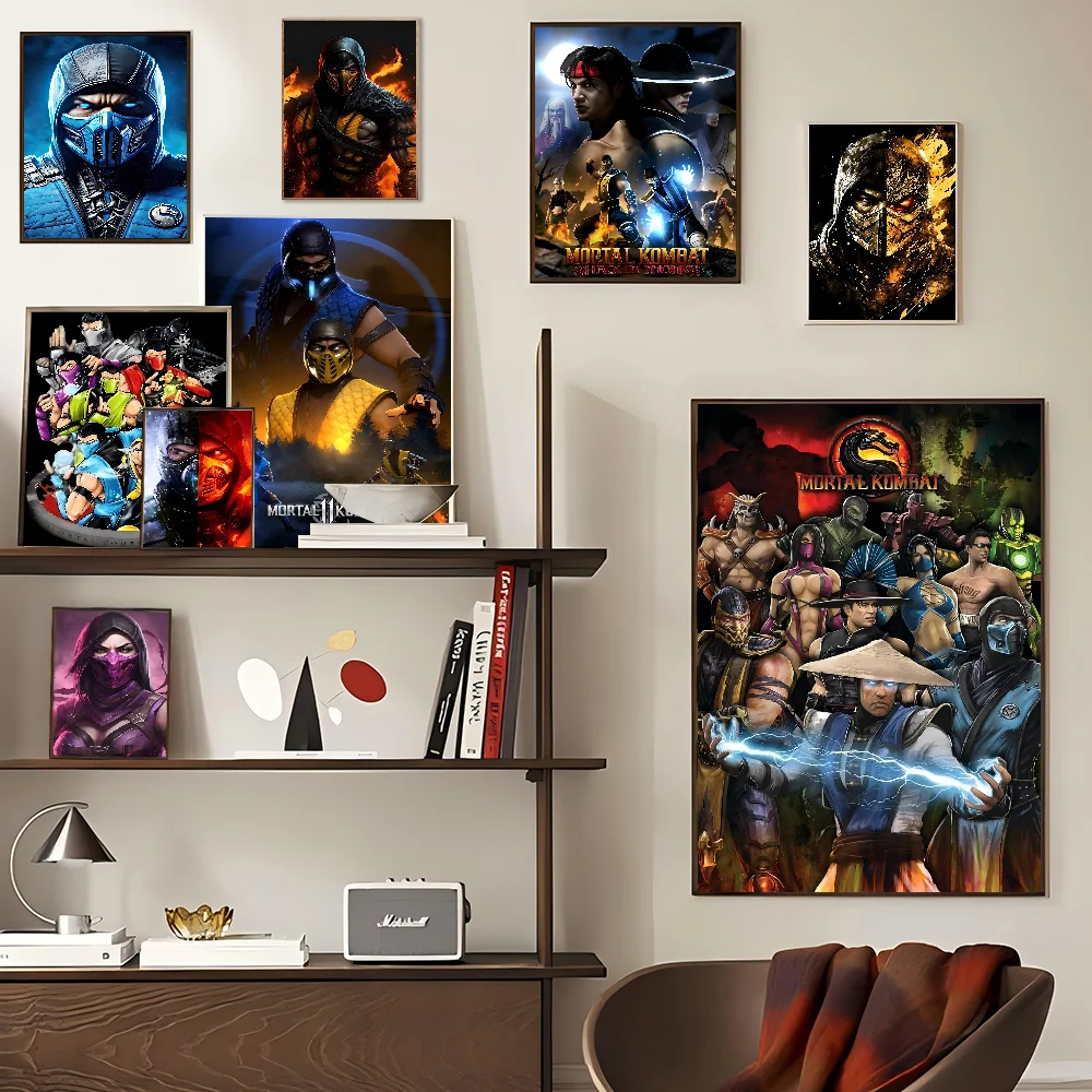 Mortal Kombat Anime Posters Sticky Whitepaper Sticker DIY Room Bar Cafe Kawaii Room Decor