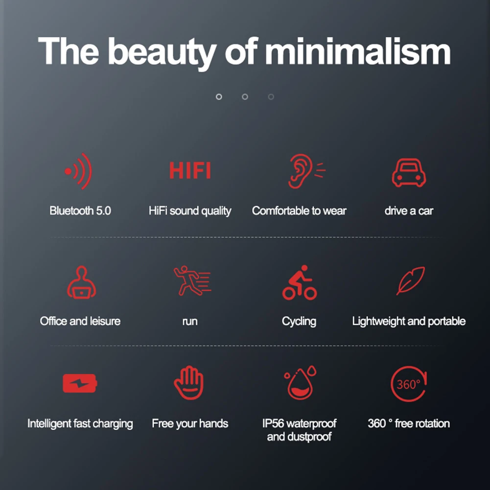 سماعات توصيل عظمي ، سماعة رأس لنقل العظام بدون استخدام اليدين ، تقليل الضوضاء لممارسة الأعمال الرياضية وركوب الدراجات واللياقة البدنية ، نوع القصاصة