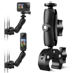 Super Clamp Action Camera Mount 360° Ballhead Magic Arm Double Ball Head Adapter with Thread for Insta360 for GoPro Camera Clip