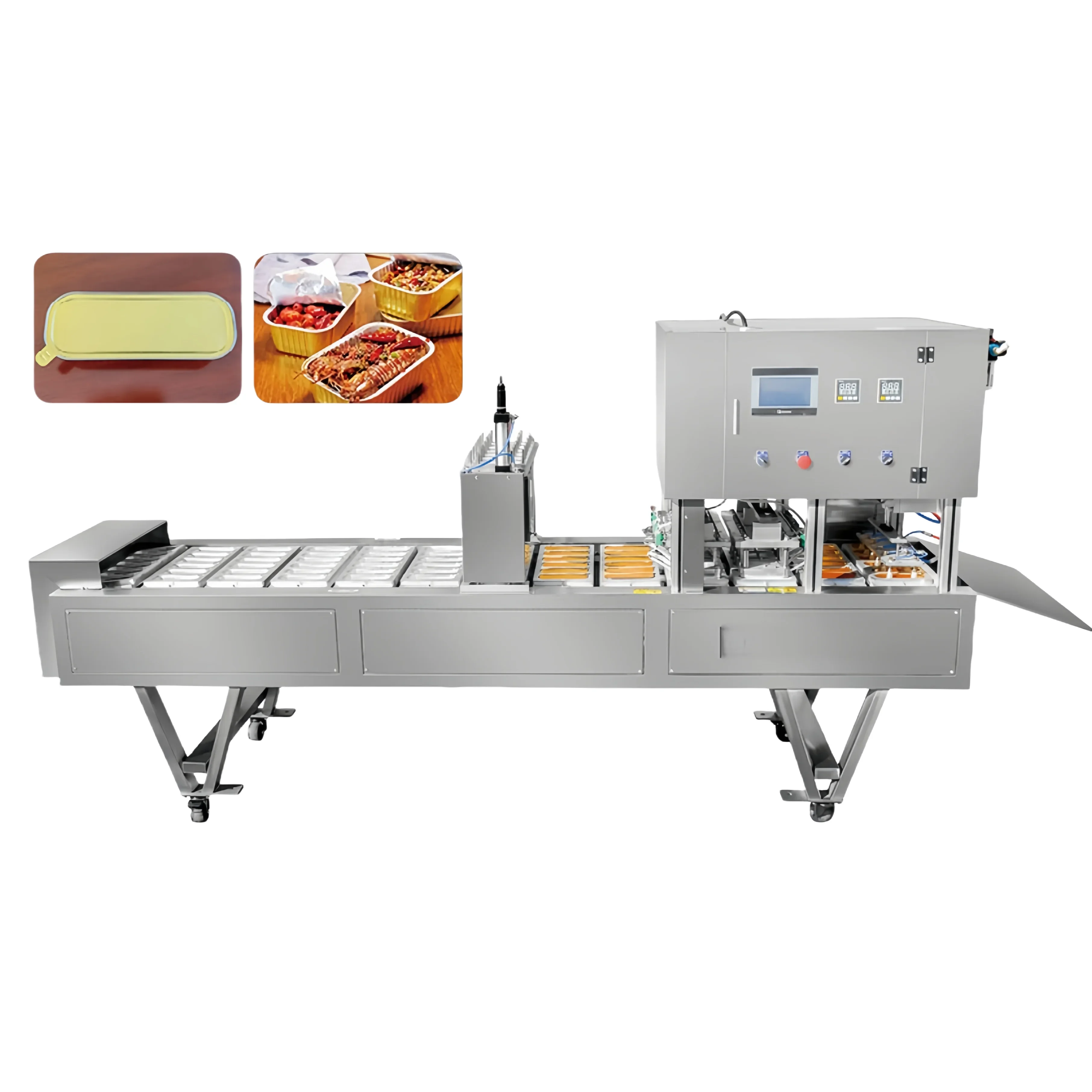 

Automatic continuous aluminium foil tray sealing machine