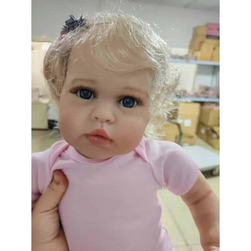 

60cm Reborn Baby Doll Princess Girl Ellie with Blonde Hair 3D Skin Art Doll Same as Picture Bebe Reborn Dolls