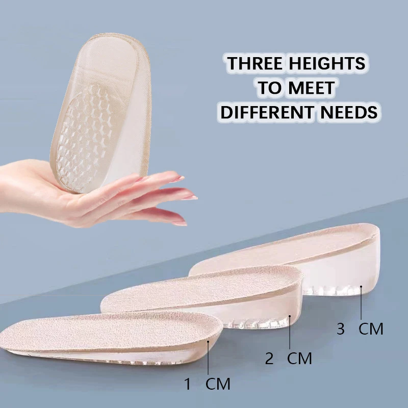 1pairs Height Increase Insoles, Shock Absorption Heel Cushion Pads, Height Lift Shoes Inserts for Men & Women