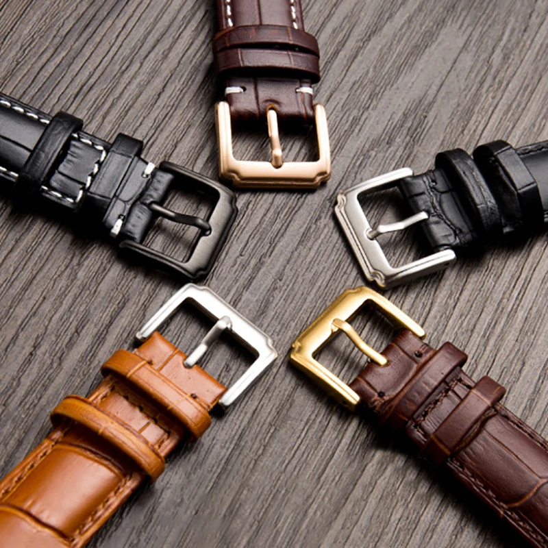 Genuine Leather Watch Strap 12/13/14/15/16/17mm Watchband with Box Bracelet 18mm 20mm 21mm 22mm 23mm 24mm Wrist Band Accessories