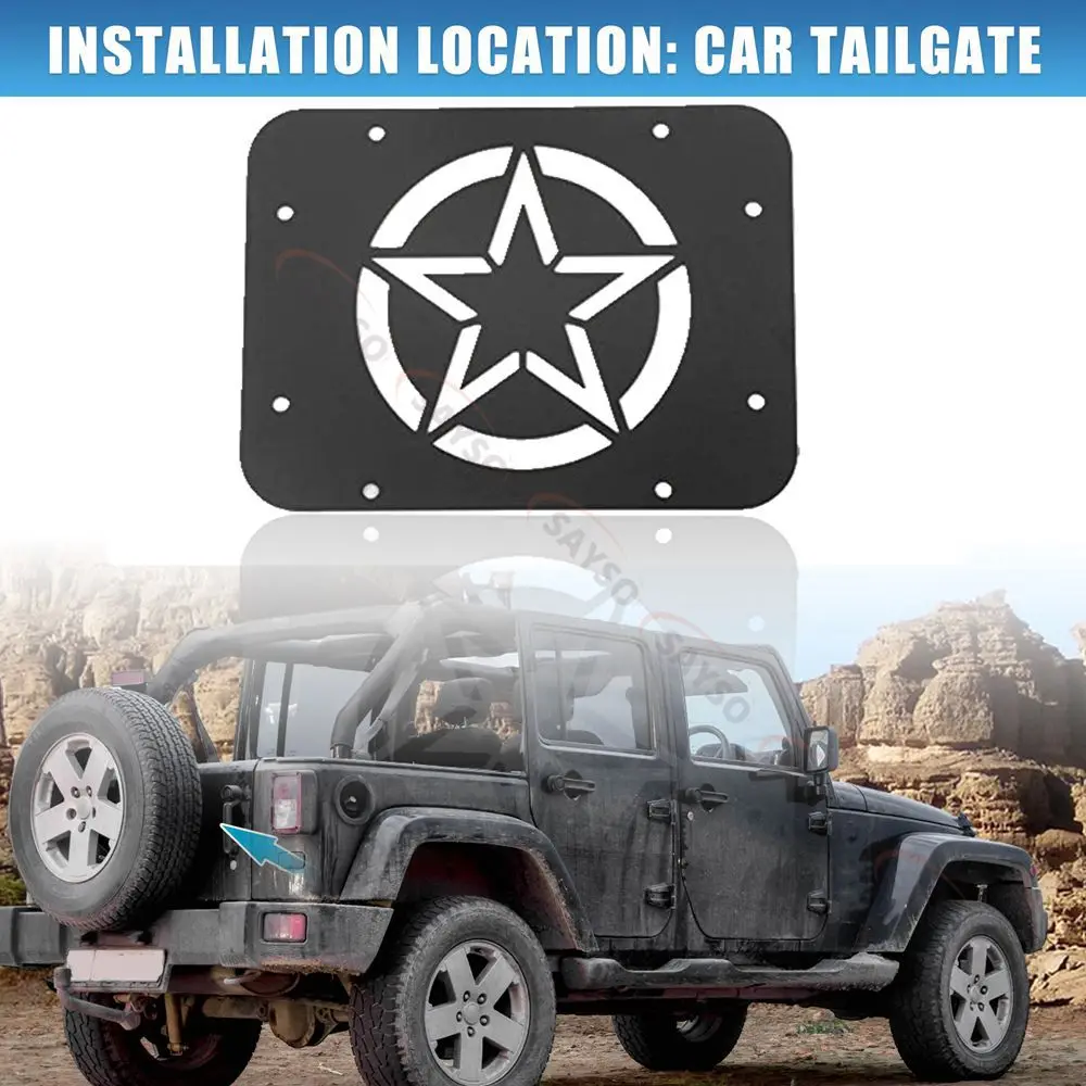 

Черный автомобильный багажник запасного колеса, съемная крышка заливной пластины для Jeep Wrangler JK 2007-2017