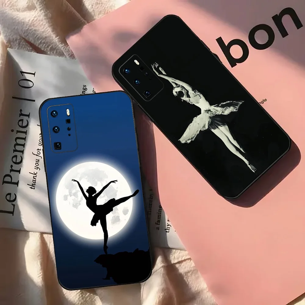 Чехол для телефона с балериной танцующей балериной для Samsung Galaxy A13,21s,22,31,32,52,53,71,80,91, черный мягкий чехол