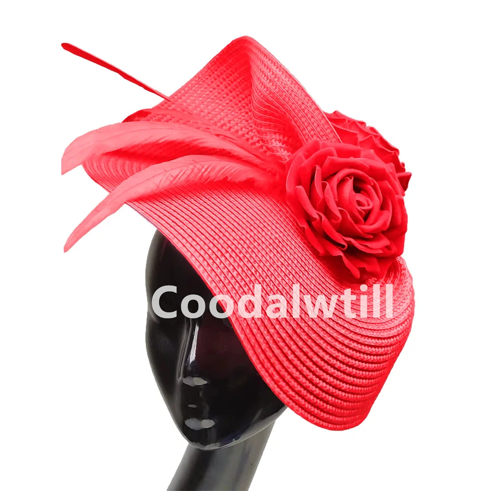 Summer Royal Ascot Pillbox Fascinator Hats Women Wedding Church Headpiece Ladies Party Dinner Fascinators Hat Headband Flower