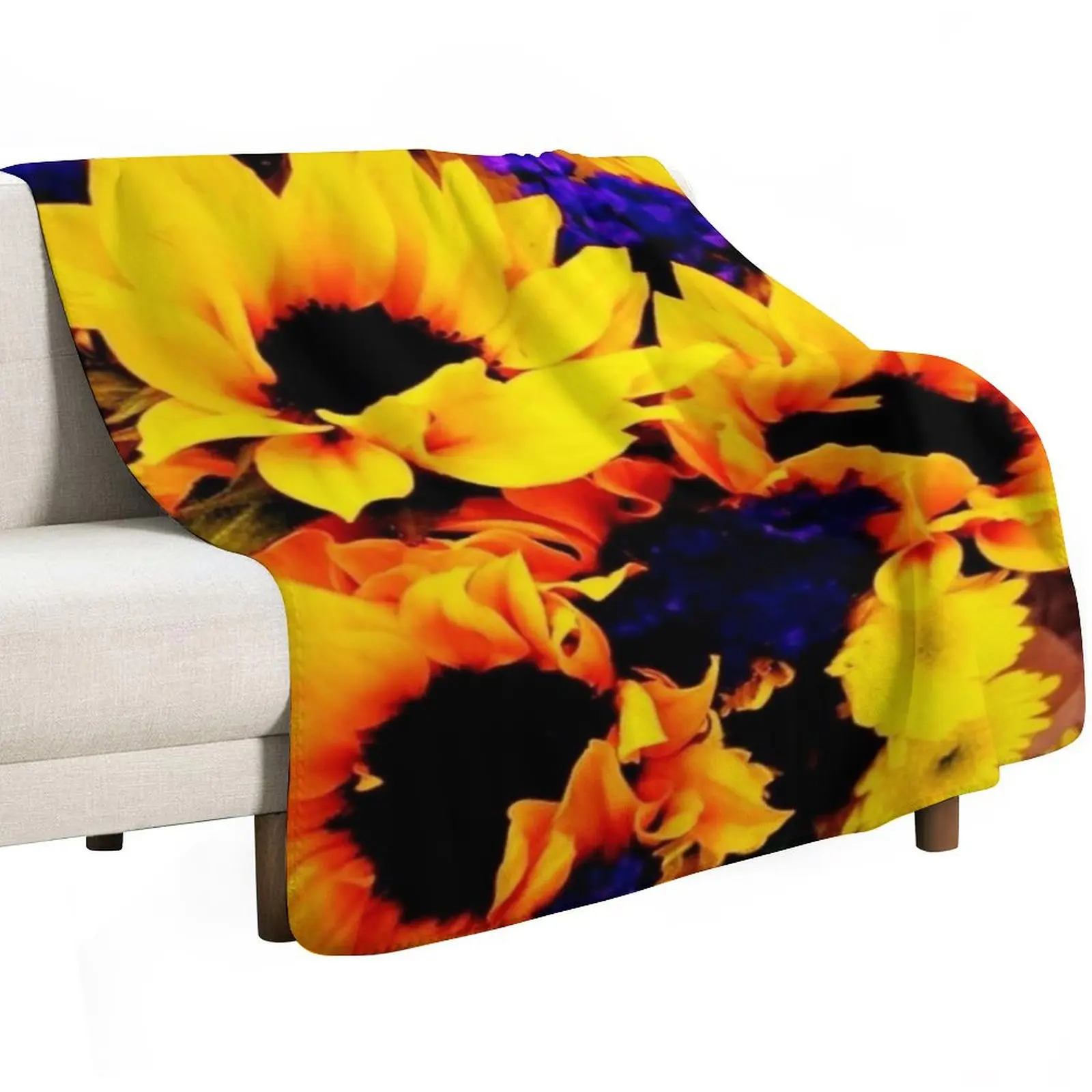 

Sunflowers Throw Blanket Hair heavy to sleep Cute Nap Blankets
