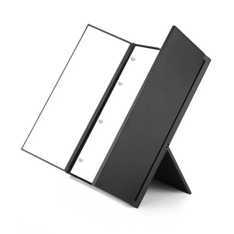 Miroir de maquillage à lumière LED Portable lumières de vanité miroirs de poche de maquillage compacts vanité cosmétique lampe de miroir LED pliante à la main