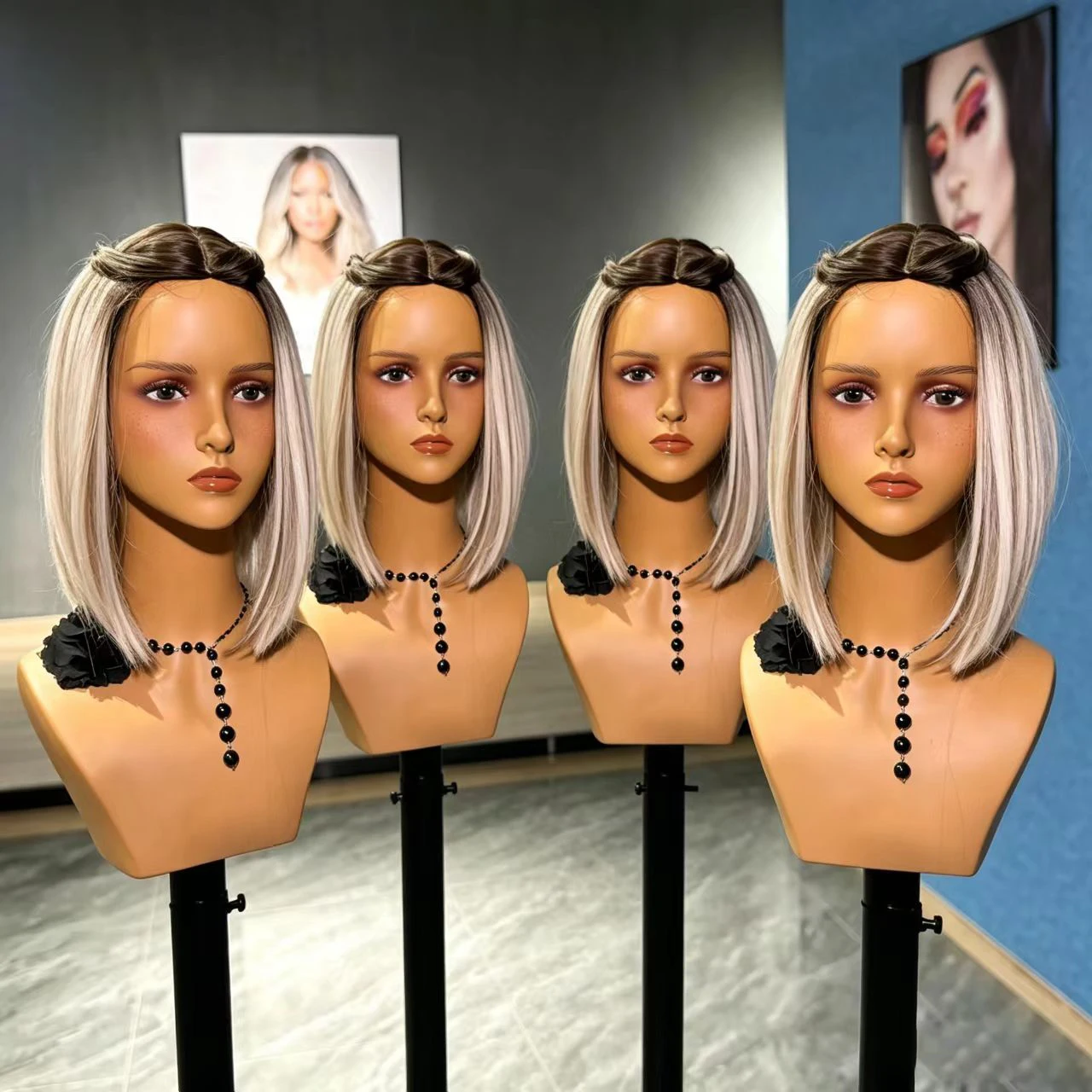 

4PC Mannequin Head for Wig Display, Wig Stand Head USA Warehouse Free Shipping Wig Holding Bust Head