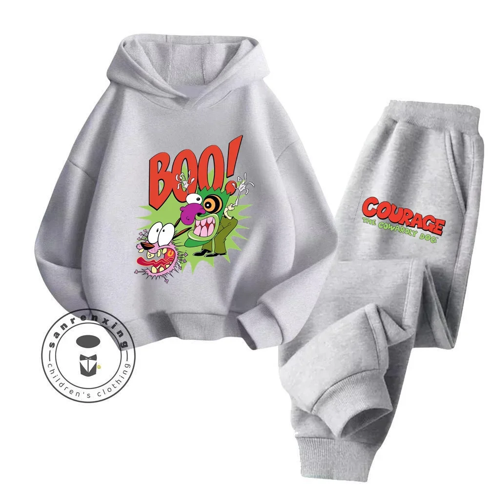 Courage the Cowardly Dog Kid\'s Cute Clothing Lively Ensembles Adorable Prints Suitable for Young Children Must Have Hoodie Set