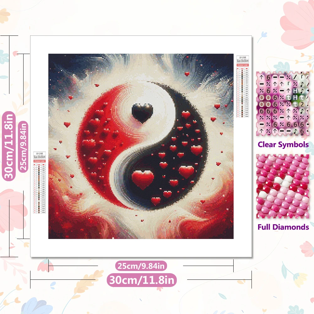 EverShine Diamond Mosaic Eight Diagram DIY Hobby 5D Diamond Art Painting Kit Heart Full Drill Embroidery Valentine's Day Gift