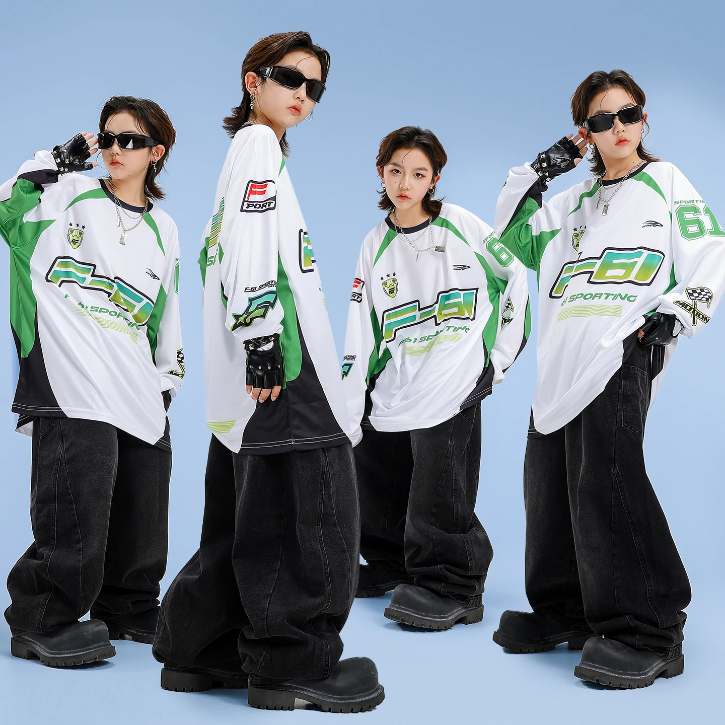 Boys Hip Hop Contrast Sweatshirt Street Dance Baggy Cargo Pants Girls K-pop Costumes Kids Jazz Clothes Set Children Streetwear