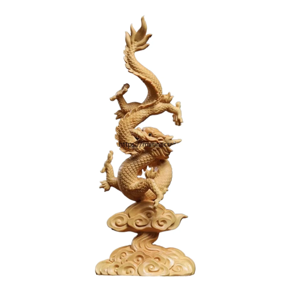 

Unique Chinese Style Wood Carving Dragon Flying Across The World - Desktop Artwork Ornaments for Home Office Decor