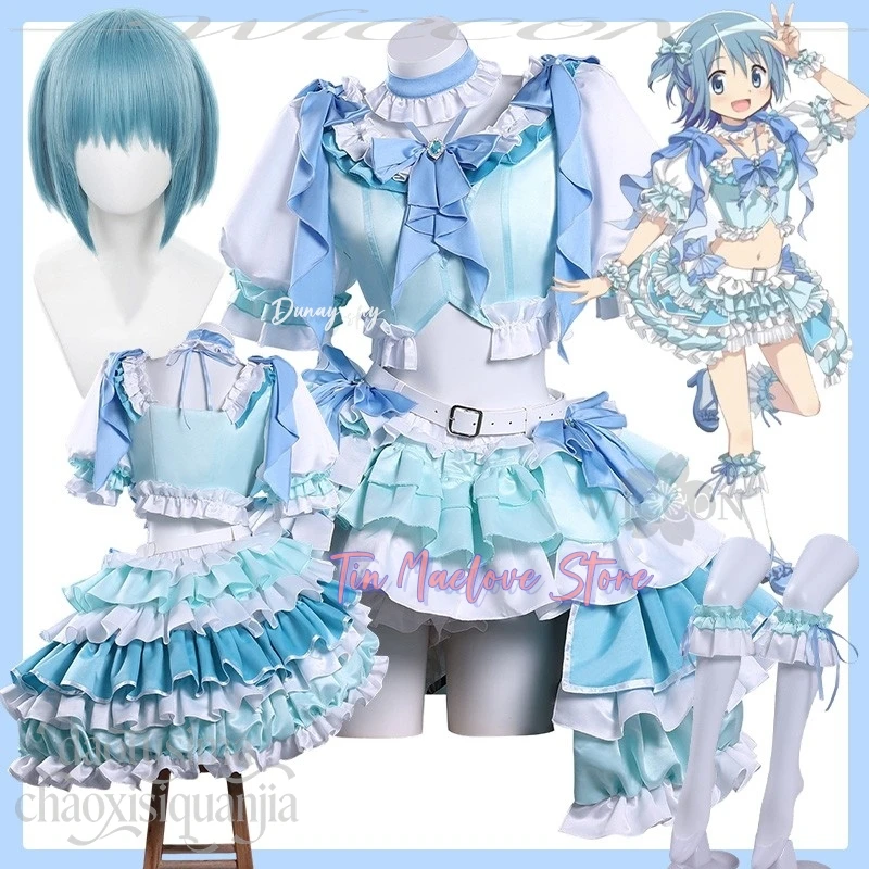 

Костюм Мики Саяки: синее платье-тортик для косплея, аниме «Мадоку Магика», сладкая Лолита, стиль «Джирай Кей», для девочек, на рождественскую вечеринку